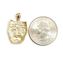 Load image into Gallery viewer, 14k yellow gold cry later sad face mask drama theater act pendant jewelry 2.5g
