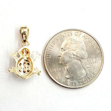 Load image into Gallery viewer, 14k tri color gold frog pendant charm red cubic zirconia gift fine jewelry 2.3g
