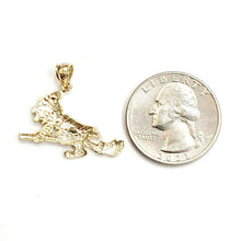 Load image into Gallery viewer, New 14k yellow Gold solid Witch on Broom Pendant charm Gift fine jewelry 1.8g
