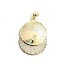 Load image into Gallery viewer, 10k solid yellow Gold yin ying yang taoist symbol Pendant jewelry 0.96" 3.1g
