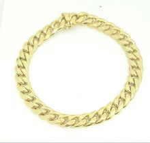 Load image into Gallery viewer, New 10K yellow gold 9mm hollow Cuban Miami bracelet Fine gift jewelry 9&quot; 20.9g
