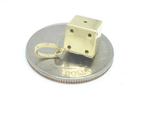 Load image into Gallery viewer, 14k yellow Gold 3D hollow dice Pendant charm gamble gift sport fine jewelry 1.6g
