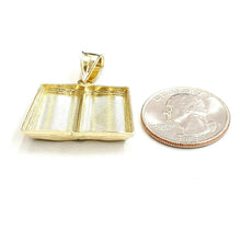 Load image into Gallery viewer, 10k yellow gold lord's prayer book our father bible verse pendant jewelry 5.3g
