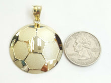 Load image into Gallery viewer, New 10k yellow Gold soccer ball Pendant charm sport fine gift jewelry 1.37" 5.8g
