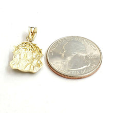 Load image into Gallery viewer, 10k yellow gold Tiny Jesus face head pendant charm fine religious jewelry 1.2g
