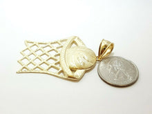 Load image into Gallery viewer, 10k yellow gold basketball net hoop pendant charm fine gift sport jewelry 7.1g

