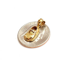 Load image into Gallery viewer, 14K Yellow Gold 3D Classic baby girl Shoe Charm Pendant gift Fine Jewelry 1.5g
