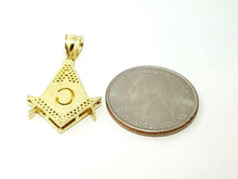 Load image into Gallery viewer, 10k two-tone solid Gold Freemason Masonic Pendant charm jewelry fine gift 2.9g
