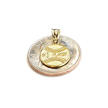 Load image into Gallery viewer, New 10k yellow Gold tiny baseball #1 player Pendant charm sport jewelry 1.1g
