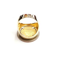 Load image into Gallery viewer, 14K Gold plain men&#39;s coin ring size 10 13.5g 5 dollars 1/10 oz 22k American eagle
