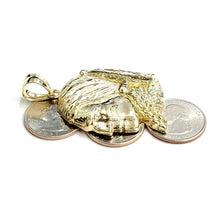 Load image into Gallery viewer, New 10k solid yellow Gold Chief face head Pendant diamond cut fine jewelry 13.5g
