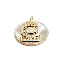Load image into Gallery viewer, 14k yellow Gold crab cancer zodiac sign astrolog Pendant charm fine jewelry 1.3g
