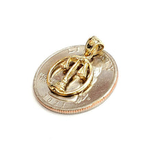Load image into Gallery viewer, New 14k yellow Gold tiny libra zodiac sign round Pendant charm fine jewelry 1.2g

