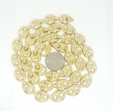 Load image into Gallery viewer, New 10K yellow gold 13mm hollow puff Gucci link chain jewelry gift 28" 46.6g
