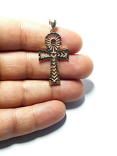 Load image into Gallery viewer, 10k yellow gold Egyptian ankh cross pendant charm fine religious jewelry 2.6g
