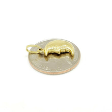 Load image into Gallery viewer, 14k yellow gold 3D hollow moon pendant charm astronomy fine gift jewelry 1.1g
