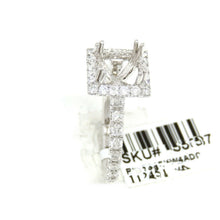 Load image into Gallery viewer, 1.14Ct Natural Diamond 14k White Gold Semi Mount halo Ring square center sz 6.5
