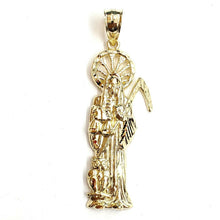 Load image into Gallery viewer, 10k yellow gold Santa Muerte holy death Pendant fine gift jewelry unisex 8.8g
