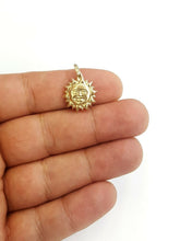 Load image into Gallery viewer, 14k yellow gold hollow sun sol pendant charm astrology fine jewelry 0.62" 1.4g
