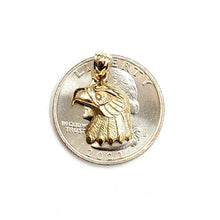 Load image into Gallery viewer, New 14k yellow Gold eagle Head Pendant charm gift fine jewelry unisex 1.4g
