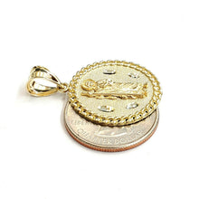 Load image into Gallery viewer, 10k yellow gold round saint Jude juda pendant charm religious jewelry 0.97" 4g
