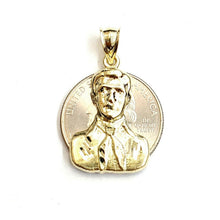 Load image into Gallery viewer, 10k yellow gold Jesus Malverde Narco saint Sinaloa pendant charm fine gift 2.4g

