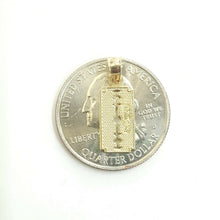 Load image into Gallery viewer, 14k yellow gold tiny razor blade pendant charm Fine Jewelry Gifts unisex 0.8g
