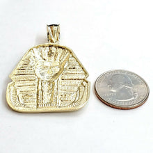Load image into Gallery viewer, 10k yellow solid Gold Egyptian pharaoh king head Pendant jewelry fine gift 9.7g
