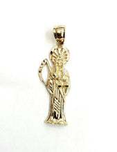 Load image into Gallery viewer, 14k yellow gold Santa Muerte holy death Pendant fine gift jewelry unisex 1.9g
