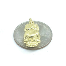 Load image into Gallery viewer, New 14k yellow gold 3D hollow owl full body pendant charm gift fine jewelry 1.5g
