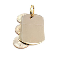 Load image into Gallery viewer, New 10k yellow Gold solid dog tag Pendant charm shiny gift fine jewelry 24.2g
