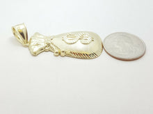 Load image into Gallery viewer, 10k yellow gold dollar sign money bag lucky pendant charm fine gift jewelry 7g
