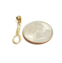 Load image into Gallery viewer, New 14k yellow Gold Noose rope 3D Pendant charm fine jewelry gift unisex 0.9g
