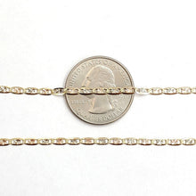 Load image into Gallery viewer, 14K tri color Gold Valentino Chain Necklace fine jewelry unisex 2.5mm 22" 4.8g

