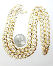 Load image into Gallery viewer, New 10K two-tone Gold 9.3mm hollow cuban Link Chain fine jewelry gift 26" 34.9g
