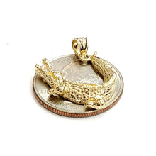 Load image into Gallery viewer, New 14k yellow Gold Alligator crocodile Pendant charm gift fine jewelry 2.8g
