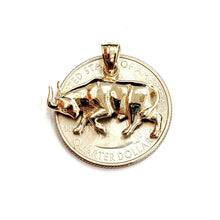 Load image into Gallery viewer, 14k yellow solid Gold taurus bull zodiac Pendant charm fine gift jewelry 3.1g
