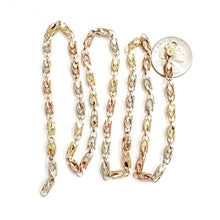 Load image into Gallery viewer, 14K multi color gold Turkish chain 4.5mm Necklace gift fine jewelry 24" 27.1g
