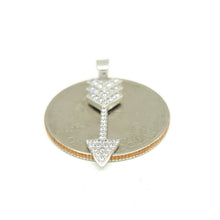 Load image into Gallery viewer, New 14k white Gold arrow pendant cubic zirconia fine jewelry gift 1.4g
