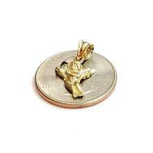 Load image into Gallery viewer, 10k yellow Gold full body angel and heart diamond cut Pendant fine jewelry 1.1g
