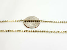 Load image into Gallery viewer, 10K yellow gold 2.5mm ball bead chain moon cut Necklace fine jewelry 9.5g 20"
