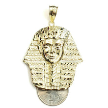Load image into Gallery viewer, 10k yellow solid Gold Egyptian pharaoh king head Pendant jewelry fine gift 10.2g
