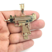 Load image into Gallery viewer, New 10k yellow Gold solid Uzi machine gun Pendant charm fine men's jewelry 9.3g
