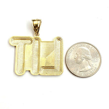 Load image into Gallery viewer, New 10k yellow Gold LIT word Pendant charm diamond cut fine jewelry 6.6g
