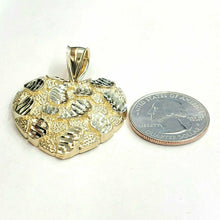 Load image into Gallery viewer, New 10k yellow gold nugget heart pendant charm fine gift  for women jewelry 6g
