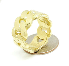 Load image into Gallery viewer, 14K solid Yellow Gold 11.6mm Cuban link Ring Band fine jewelry 17.2g size 9.5
