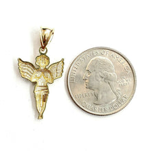 Load image into Gallery viewer, New 10k yellow Gold full body angel diamond cut Pendant charm fine jewelry 1.5g
