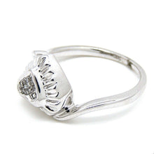 Load image into Gallery viewer, 0.14Ct Natural Diamond In 14k white Gold Women&#39;s heart Ring fine gift Size 6.75
