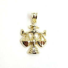 Load image into Gallery viewer, New 10k yellow solid Gold Libra zodiac astrology Pendant charm fine jewelry 2.4g
