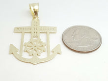 Load image into Gallery viewer, New 10k yellow solid Gold anchor and wheel Pendant charm fine gift jewelry 3.6g
